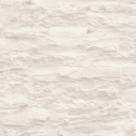 Papier peint vinyle intissé brique beige crème et blanc – Dimensions 10,05 x 0,53 m – Lessivable et brossable pour murs intérieurs – A.S. Creations