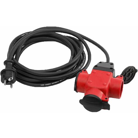 AS Schwabe 3-fach Verteilersteckdose, rot, IP44, Dreifachstecker