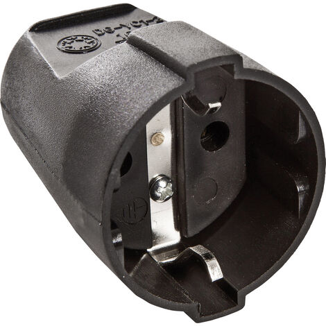 AS Schwabe 45012 Schutzkontaktkupplung Kunststoff  230 V Schwarz IP20