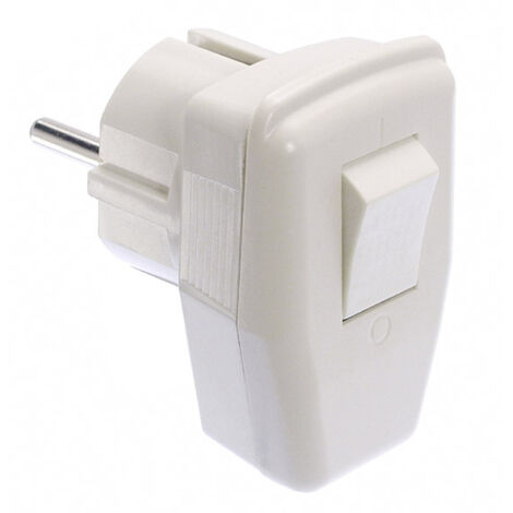AS Schwabe 45035 Schutzkontakt-Winkelstecker Kunststoff mit Schalter 230 V Weiß IP20