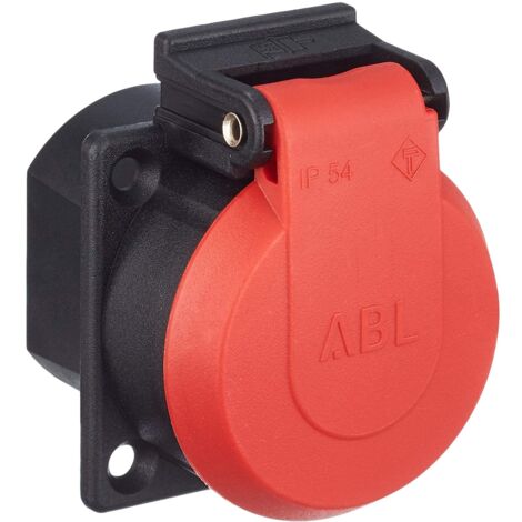 as - Schwabe, 45080, Scatola di montaggio antiurto con sportellino IP54, 230V, rosso