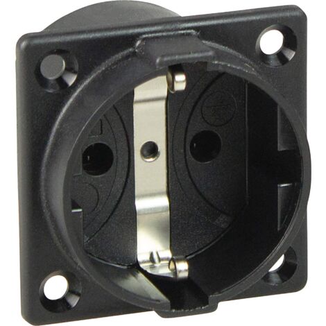 as - Schwabe 45081 - Presa da incasso, con contatto di protezione 230 V/16 A, per uso interno, senza copertura, Made in Germany, colore: nero