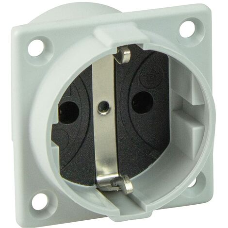 as - Schwabe 45084 - Presa da incasso - 50 x 50 mm - Presa con protezione da contatto 230 V, 16 A - Presa da incasso - IP20 per interni - per campeggio e roulotte - Grigio