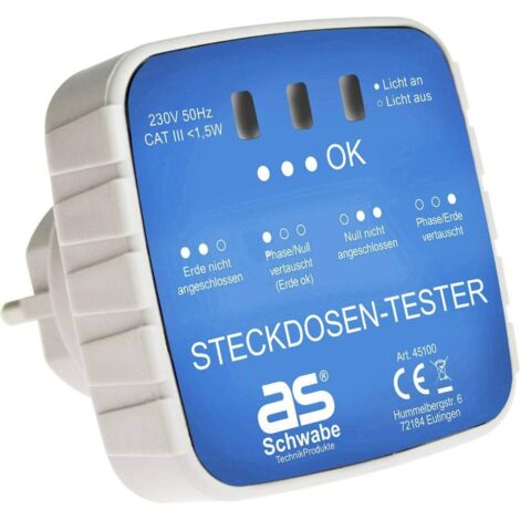 as - Schwabe 45100 45100-Tester per Prese Schuko, Bianco