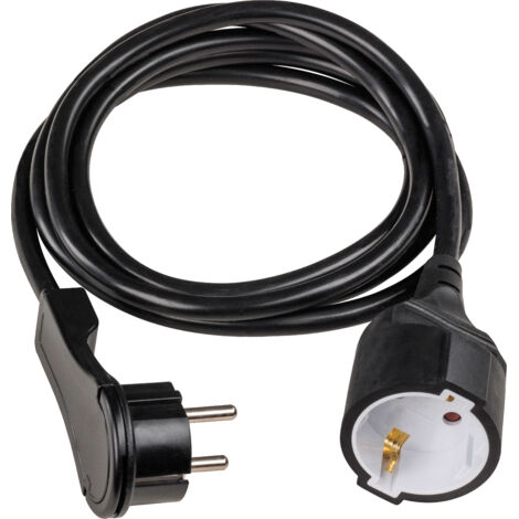 AS Schwabe 50212 Strom Verlängerungskabel   Schwarz 2 m H05VV-F 3G 1,5 mm²