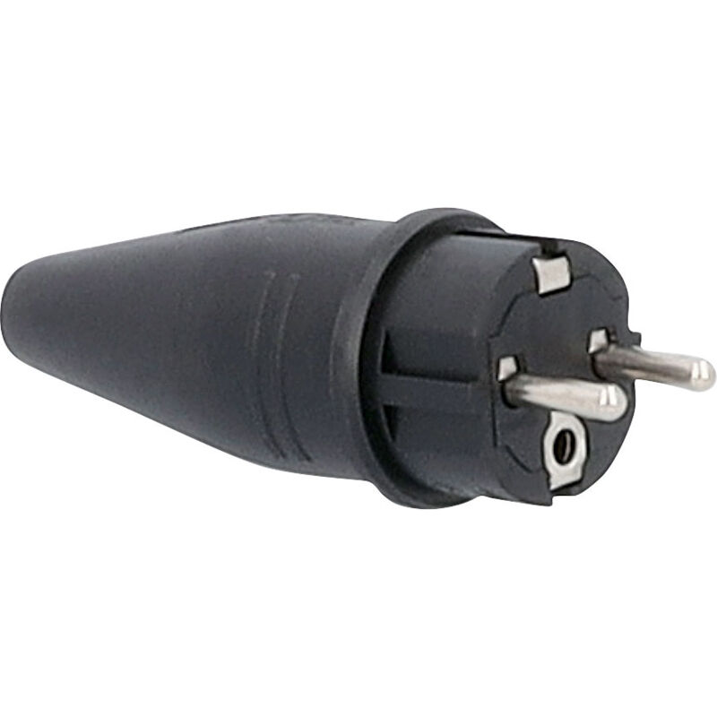 As-schwabe - Gummistecker robuste Ausführung schwarz 230V 16A IP44