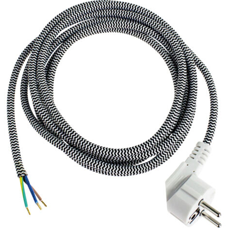 AS Schwabe 87202 Strom Anschlusskabel Schwarz/Weiß 3.00 m