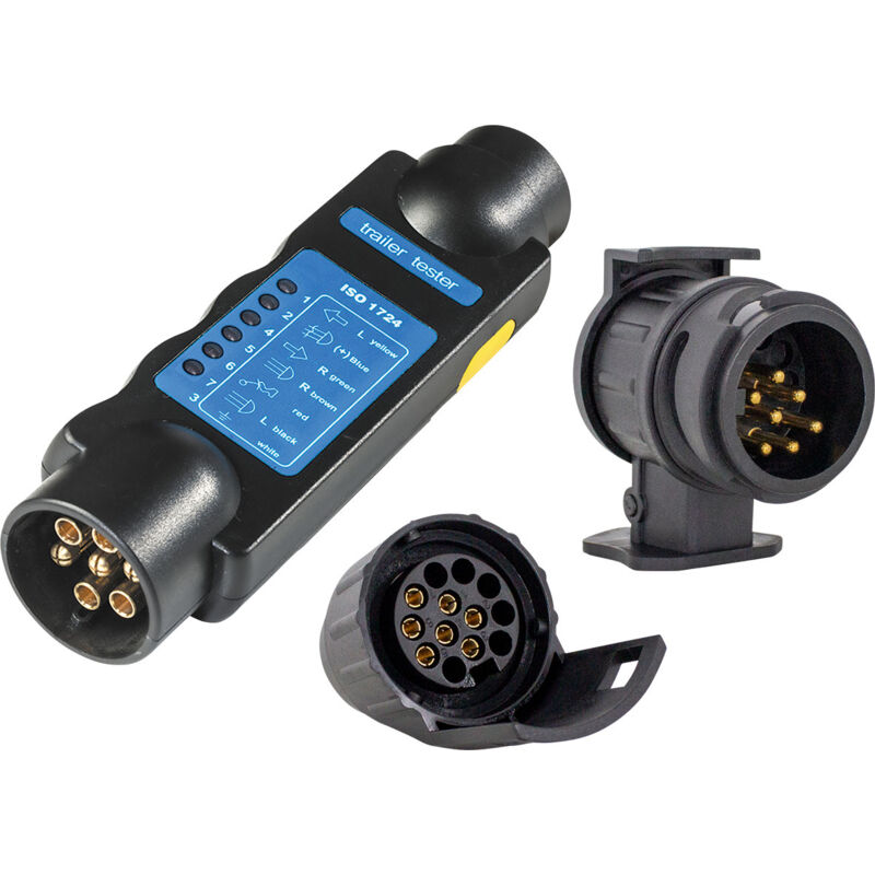 Caravan Camping Tester 7-pol Stecker + Kupplung + 13-pol Adapter