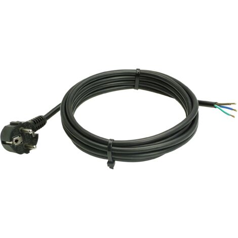 as - Schwabe Cavo di collegamento 3 m H05VV-F 3G1,0 cavo di collegamento con angolo di protezione con cavo, cavo di collegamento 30 mm rivestito con manicotti terminali, cavo di alimentazione 230 V,