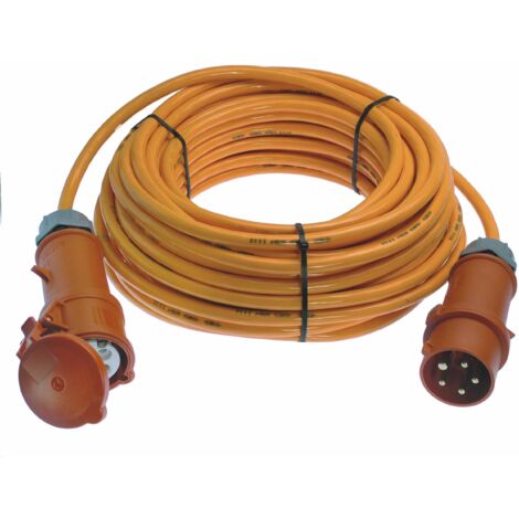 as - Schwabe Cavo di prolunga 10 m H07BQ-F 5G2,5-400V, 16A, 5-poli, 6h, 11kW - Prolunga Industriale - Per cantiere, giardino - Prolunga CEE robusta per uso esterno - IP44 - Made in Germany, 59610
