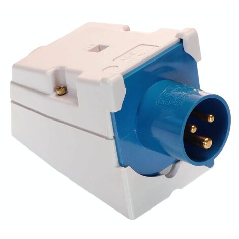 as - Schwabe CEE Presa a muro caravan - 230 V / 16 A presa da campeggio - Presa a muro a 3 poli per camper e caravan - Ideale per uso esterno - IP44 - Made in Germany - Blu I 60473