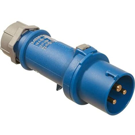 as - Schwabe CEE Spina caravan - 230 V / 16 A spina esterna con morsetti a vite - spina adatta per caravan e camper - ideale per uso esterno - IP44 - Made in Germany - Blu I 60470
