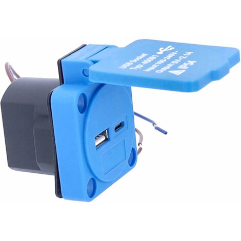 as - Schwabe Einbausteckdose mit 2 USB ports (USB-A und C), IP54