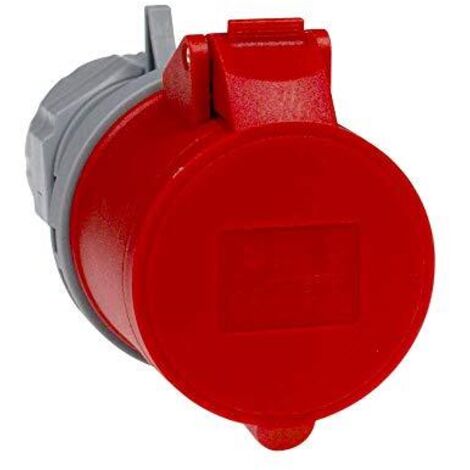 as - Schwabe Presa Elettrica CEE 400V/32A/5-pin - con contatto a vite per il collegamento di potenza - Resistente agli urti - Resistente agli spruzzi IP44 - Rosso/grigio, 60427