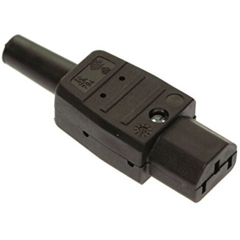 as - Schwabe presa IEC - Tipo C13 - Presa per elettrodomestici fino a 70° C - Connettore alimentazione C13 - 2 poli - Cavi di collegamento fino a max. 3G1,5 - 230V/10A - Made in Germany - nero, 62081