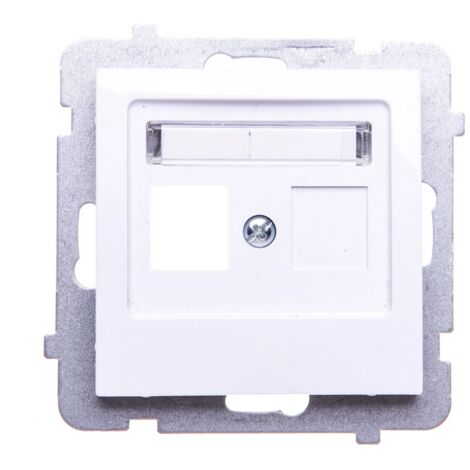 As white p/t single Keystone Buchsengehäuse gerade ohne Rahmen