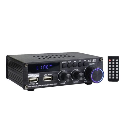 AS22 Amplificatore Digitale HiFi 30Wx2 2.0 Canali Bluetooth per Auto Audio Stereo Domestico Ricevitore Spina UE