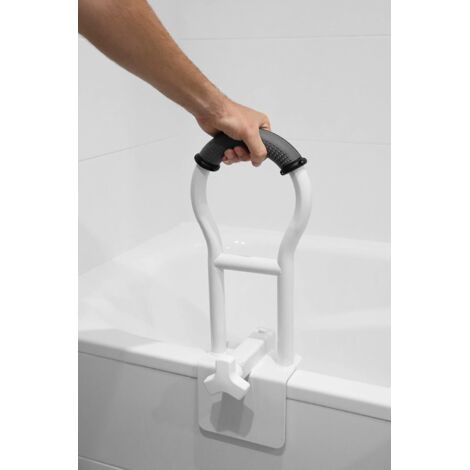 Asa Bañera para Mayores Acolchada (Bañeras borde liso ≥9 cm), Asidero Adultos, Agarraderas Baño para Mayores, Asa de Seguridad Baño, Azul