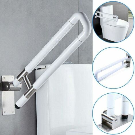 Asa de apoyo para inodoro de 60 cm, asa de apoyo plegable, asa de seguridad para ayuda de pie, asas para inodoro