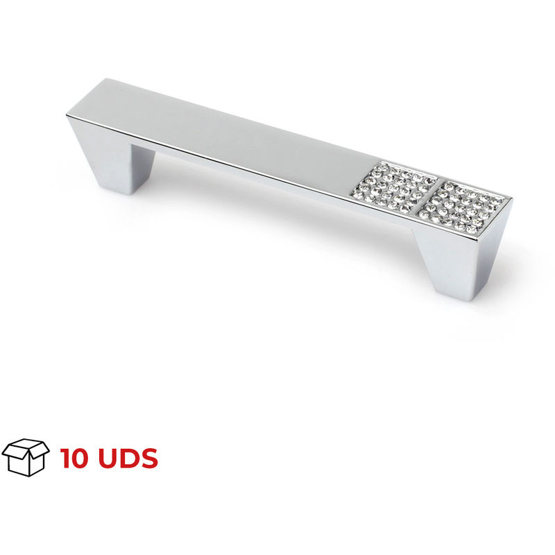 

Tirador Asa Mueble | Estilo Decorativo | Fabricado en Zamak - Cristal | Acabado en Cromo Brillo | Distancia Entrepuntos: 96 mm | Medidas 280*134*57