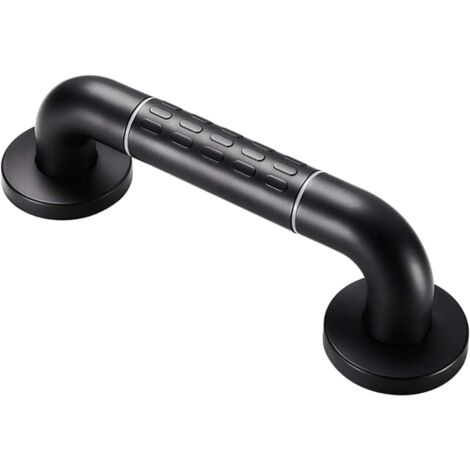 Asa de seguridad ABS para personas mayores, asa de pared para inodoro, baño o bañera (24 pulgadas, color negro).
