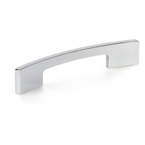 Asa de zamak con acabado cromo brillo, dimensiones:180x21x30mm y entrepuntos:160mm -