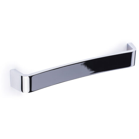Asa de zamak con acabado cromo brillo, dimensiones:232x30x33mm y entrepuntos:224mm -