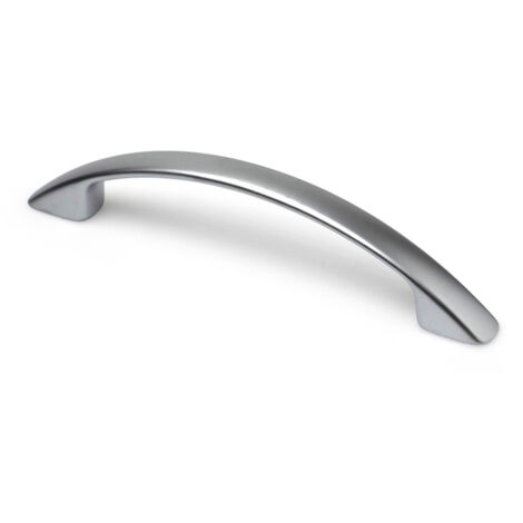 Asa de zamak con acabado cromo mate, dimensiones:124x11x26mm y entrepuntos:96mm -