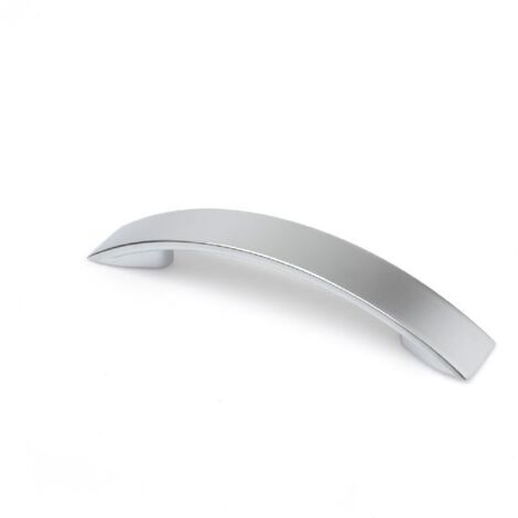 Asa de zamak con acabado cromo mate, dimensiones:164x25x28mm y entrepuntos:128mm -