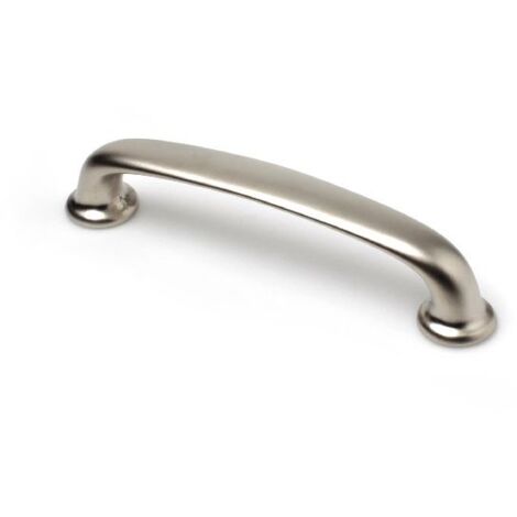 Asa de zamak con acabado níquel bisú, dimensiones:150x24x32mm y entrepuntos:128mm -