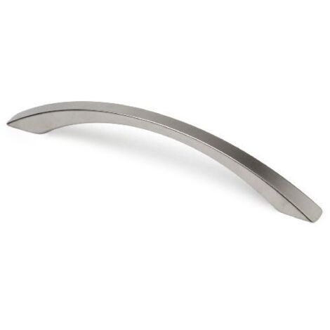 Asa de zamak con acabado níquel bisú, dimensiones:153x10x25mm y entrepuntos:128mm -