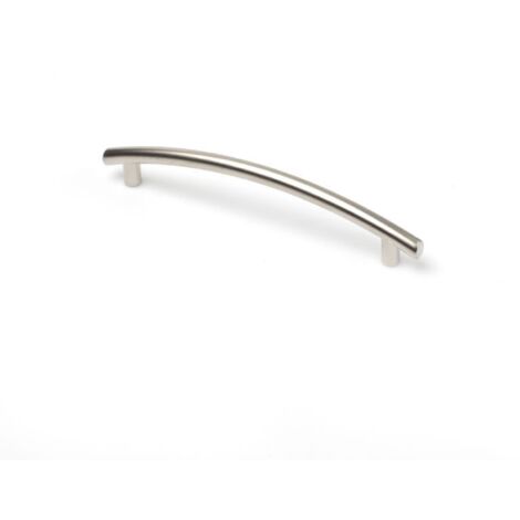 Asa de zamak con acabado níquel bisú, dimensiones:155x17x30mm y entrepuntos:128mm -