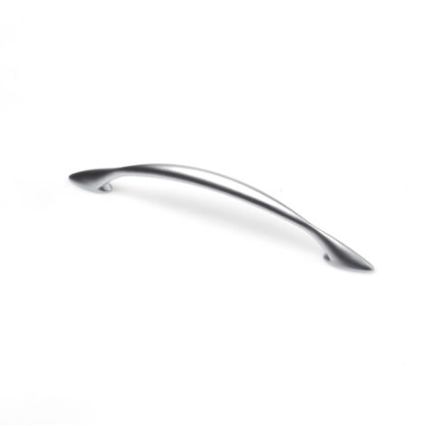 Asa de zamak con acabado níquel bisú, dimensiones:155x9x27mm y entrepuntos:128mm -