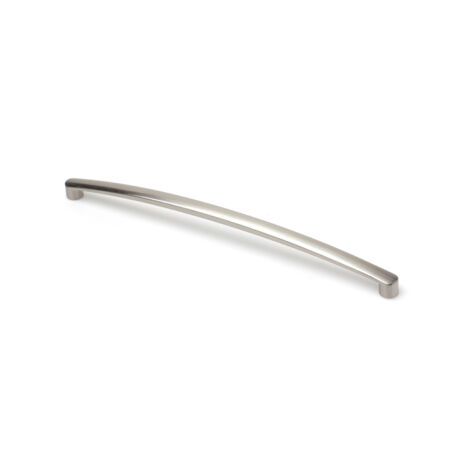 Asa de zamak con acabado níquel satinado, dimensiones:235x11x26mm y entrepuntos:224mm -