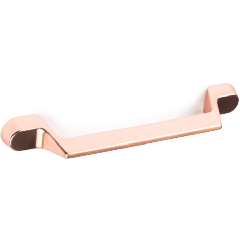 Asa de zamak con acabado oro rosso mate, dimensiones:145x18x28mm y entrepuntos:128mm -
