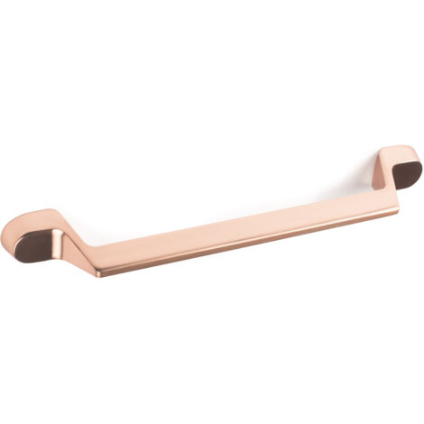Asa de zamak con acabado oro rosso mate, dimensiones:177x18x28mm y entrepuntos:160mm -