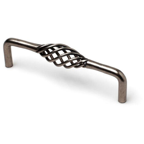 Asa en zamak con acabado plata, dimensiones: 41x135x21mm, entrepuntos: 128mm -