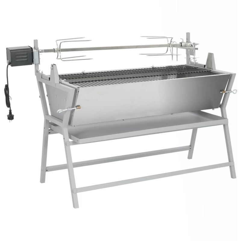 

vidaXL Asador barbacoa de hierro y acero inoxidable