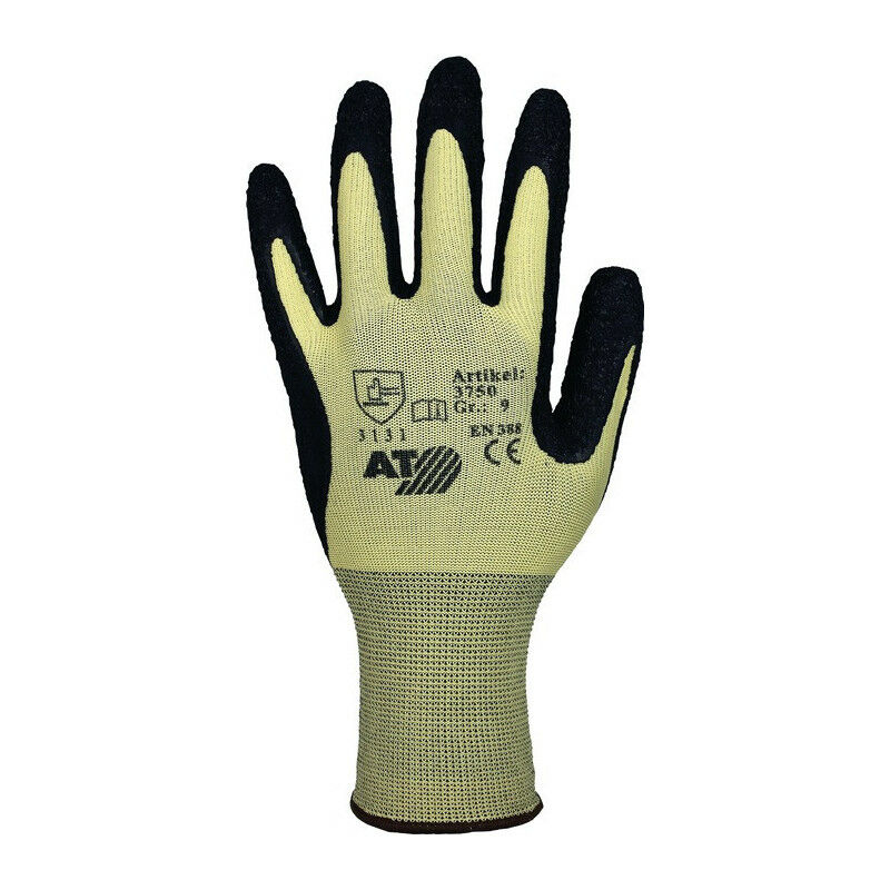 Image of Guanti taglia 8 giallo/nero EN 388 PSA II nylon con lattice naturale ASATEX (Per 12)