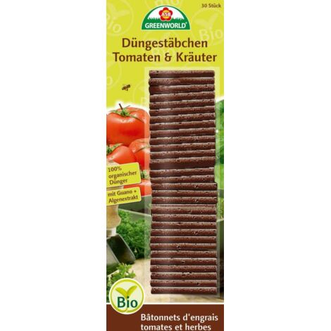 ASB Greenworld Bio Tomaten- und Kräuter Düngestäbchen 30 Stück Dünger Stäbchen