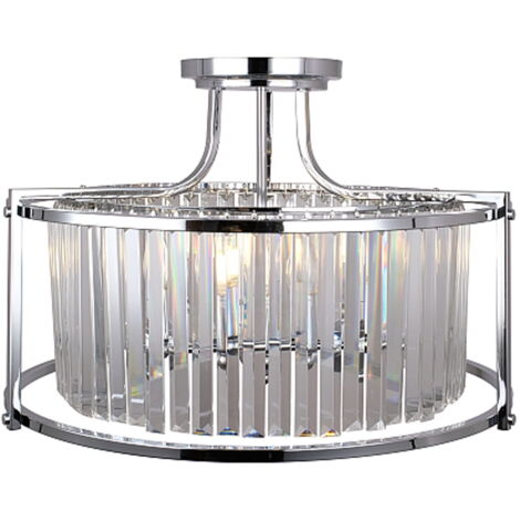 Asbury C - Hampton Kristall-Deckenleuchte, Chrom, 58 cm