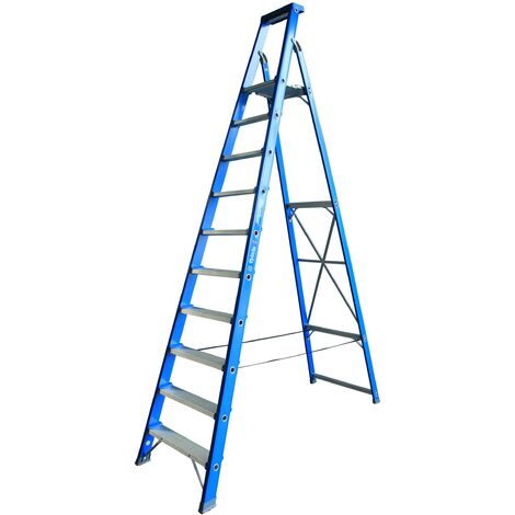 ASC Premium- Stufenstehleiter BT-10 einseitig 10 Stufen mit 4,52m Arbeitshöhe