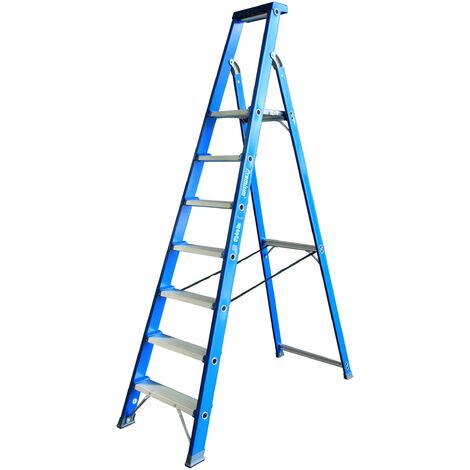 ASC Premium- Stufenstehleiter BT-7 einseitig 7 Stufen mit 3,76m Arbeitshöhe