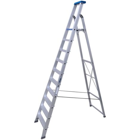 ASC Stufenstehleiter BT-10 einseitig 10 Stufen mit 4,52m Arbeitshöhe