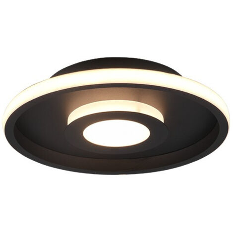 ASCARI H2O PLAFONIERA LED 28W 3200lm, 3000k NERO CON DIMMERAZIONE CON INTERRUTTORE IP44 D.30CM