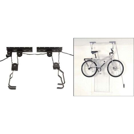 Ascenseur A Velo - Capacite 20 Kg - Hauteur Max 4 M - Systeme De Verrouillage - Crochets Caoutchoutes