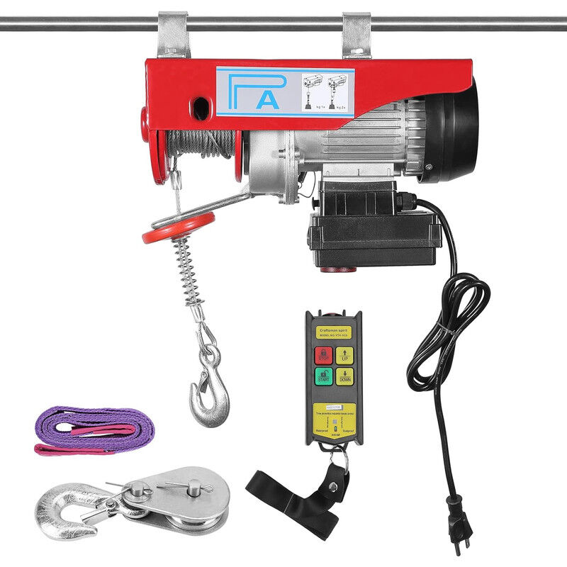 Ascenseur électrique automatique de 440 LBS avec télécommande, boîtier en aluminium épaissi et crochet en acier allié, pour soulever des