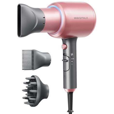 Asciugacapelli, Asciugacapelli ionico per capelli ricci con diffusore, Asciugacapelli ad asciugatura rapida da 1875 W con tecnologia in ceramica, 3 accessori per tutti i tipi di capelli