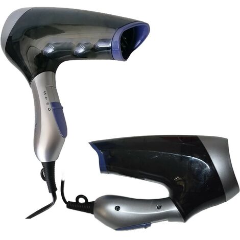 Asciugacapelli mini fono per capelli phon richiudibile portatile 1200w da casa viaggio camper palestra piscina