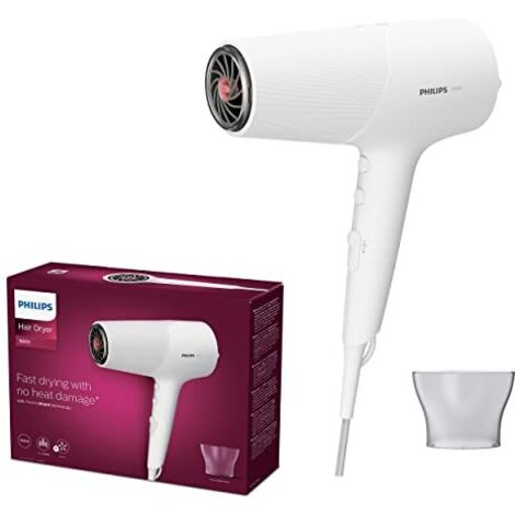 Asciugacapelli Philips serie 5000 con tecnologia termoprotettiva, 3 impostazioni di calore e 2 velocità, 2100 W di potenza di asciugatura, BHD500/00